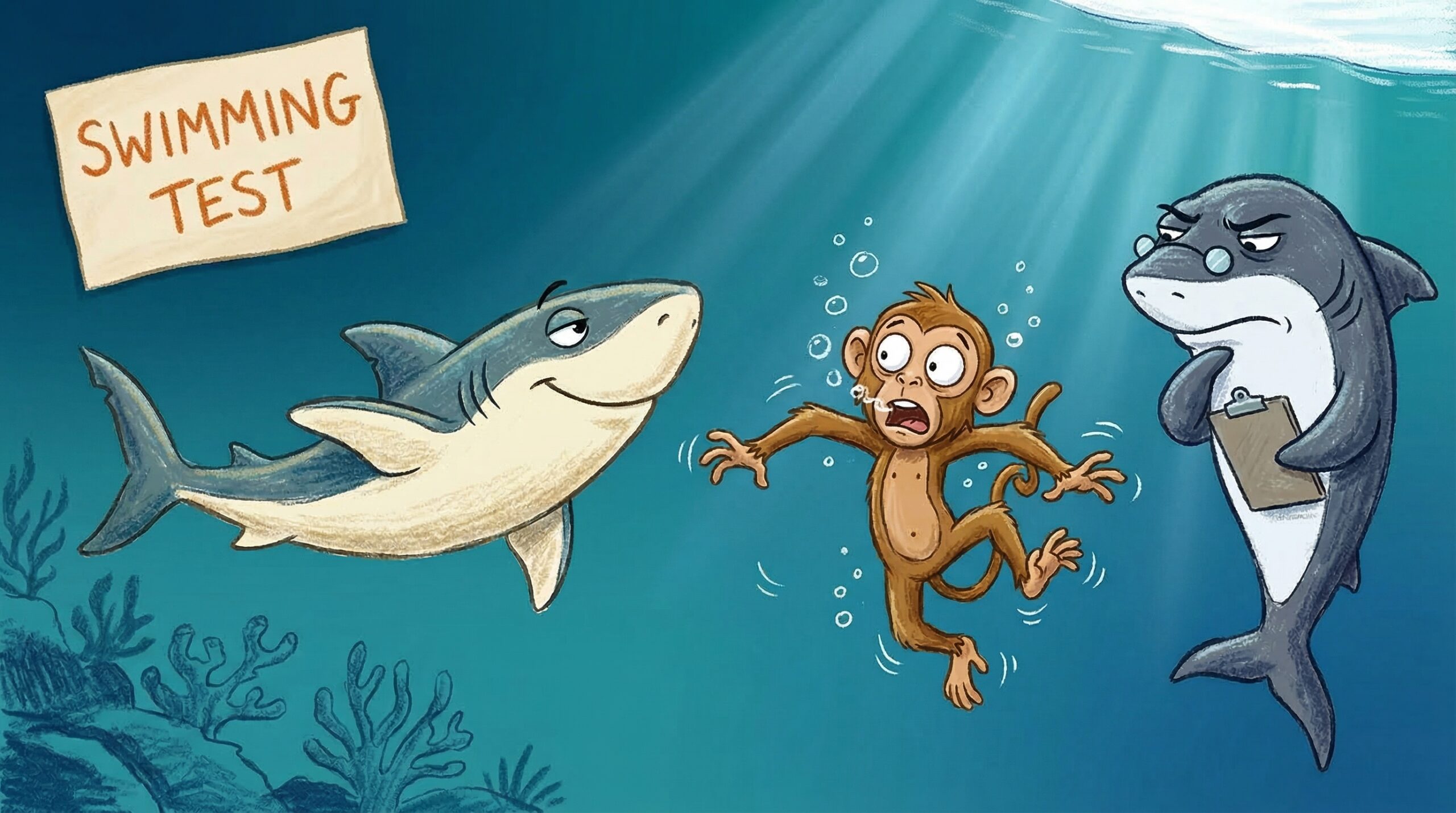 A shark swimming powerfully in the open ocean